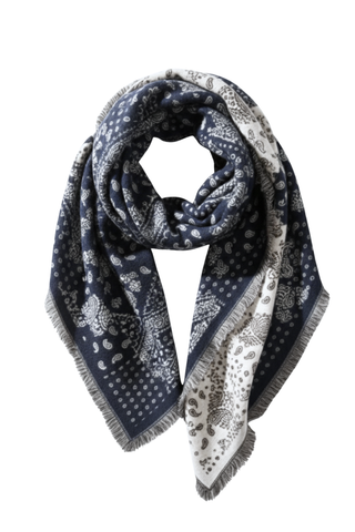 Large Triangle Bandana Scarf - Navy