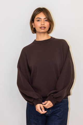 Georgia Knitted Sweatshirt - Dark Brown