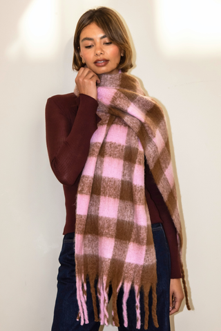 Lennie Scarf - Pink/Brown