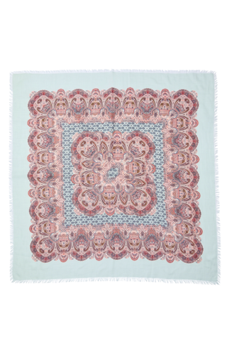 Large Paisley Bandana Scarf - Aqua