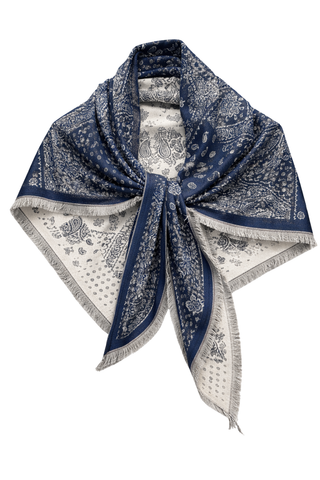 Large Triangle Bandana Scarf - Navy