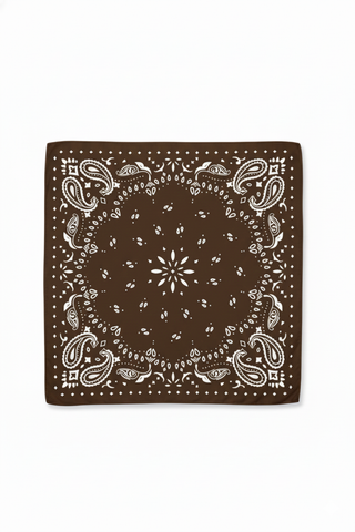 Large Bandana Scarf - Brown