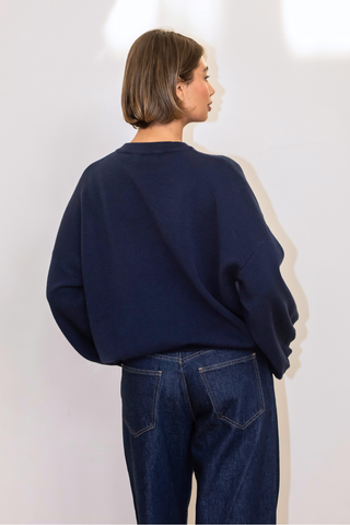 Georgia Knitted Sweatshirt - Navy