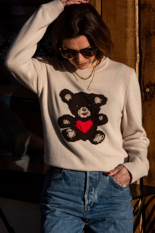 Valentine Bear Jumper - Cream