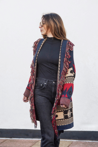 Astrid Cardigan - Red/Navy Mix