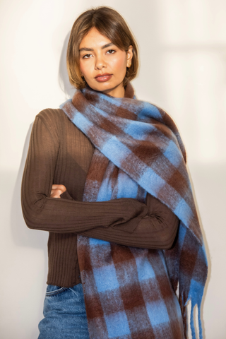 Lennie Scarf - Blue/Brown