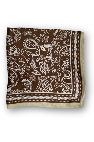 Paisley Flower Scarf - Brown