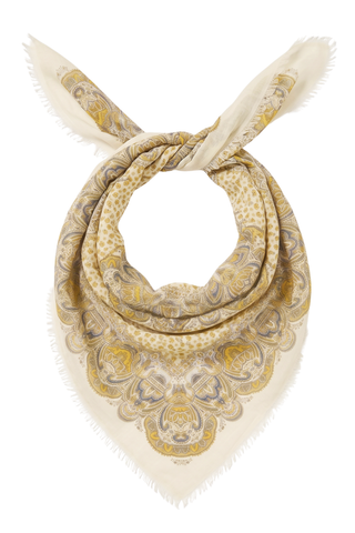 Large Paisley Bandana Scarf - Lemon