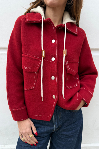 Fallon Hood Jacket - Deep Red