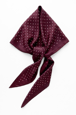Classic Polka Dot Scarf - Wine Red