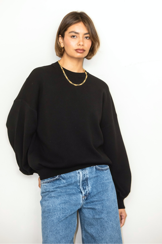 Georgia Knitted Sweatshirt - Black