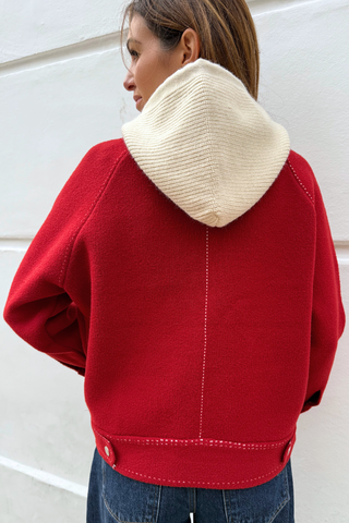 Fallon Hood Jacket - Deep Red