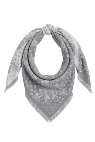 Large Triangle Bandana Scarf - Light Grey