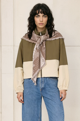 Large Triangle Bandana Scarf - Taupe