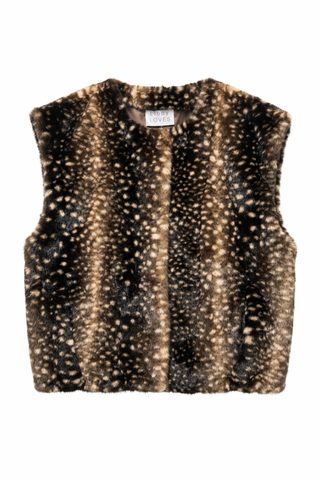 Ariel Faux Fur Gilet - Deer