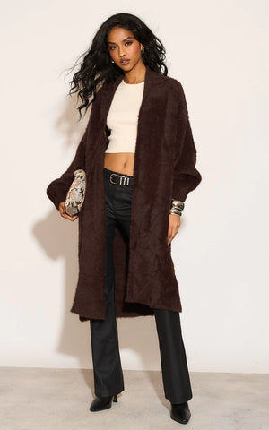 Bella Oversized Cardigan - Brown