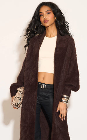 Bella Oversized Cardigan - Brown