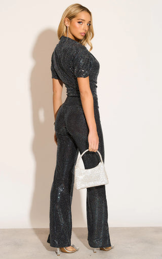 Nova Sparkle Trouser - Gunmetal