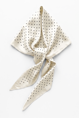 Classic Polka Dot Scarf – Ivory