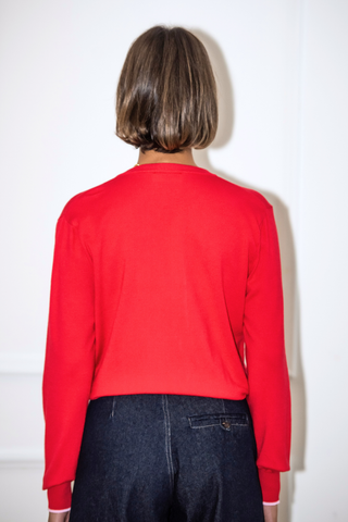 Gianna Frill Cardigan - Red