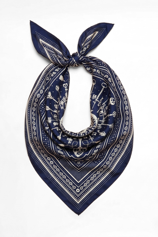Multi-key print scarf - Navy