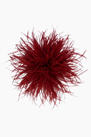 Feather Brooch - Deep Red