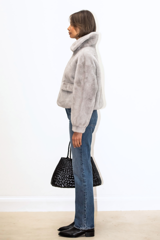 Alba Faux Fur Jacket - Grey