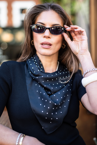Classic Polka Dot Scarf – Black
