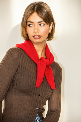 Nina Triangle Scarf - Red