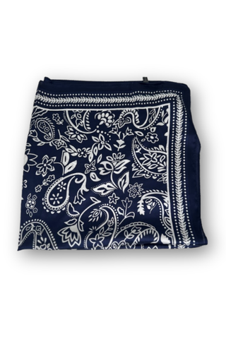Paisley Flower Scarf - Navy
