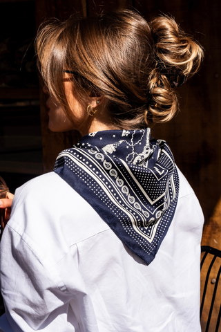 Multi-key print scarf - Navy