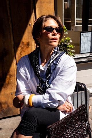 Multi-key print scarf - Navy