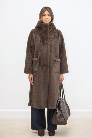 Oceane Faux Fur Coat - Brown