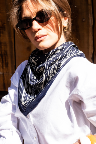Multi-key print scarf - Navy