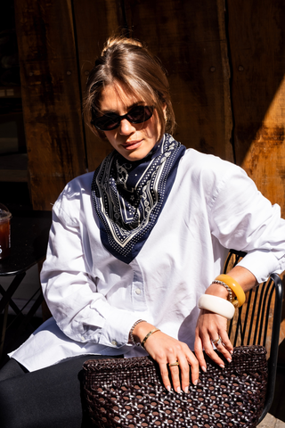 Multi-key print scarf - Navy