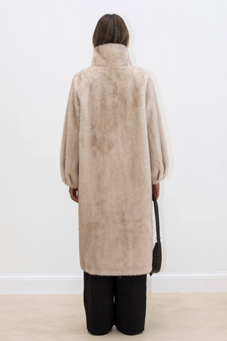 Victory Faux Fur Coat - Beige