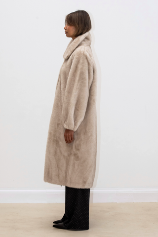 Victory Faux Fur Coat - Beige