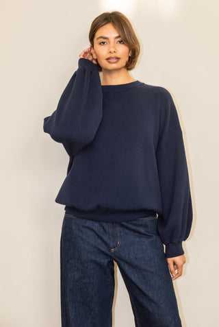 Georgia Knitted Sweatshirt - Navy