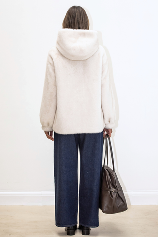 Selena Faux Fur Coat - Ecru