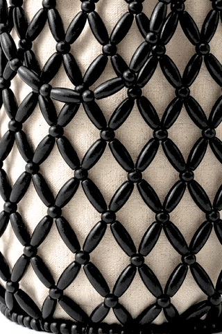 Pia Wooden Beaded Bag - Black