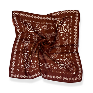 Bandana Square Neck Scarf - Chocolate