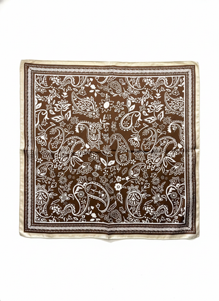 Paisley Flower Scarf - Brown