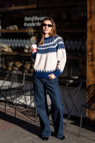 Alpine Jumper - Ivory/Blue