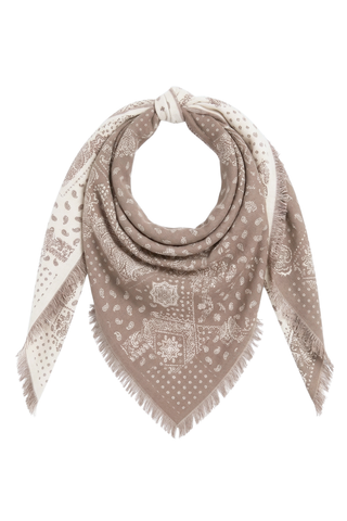 Large Triangle Bandana Scarf - Taupe