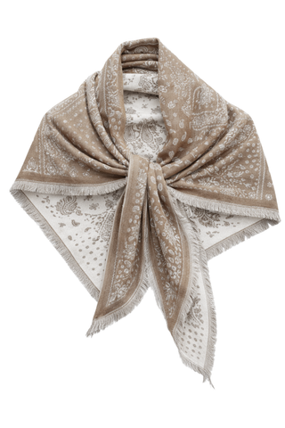 Large Triangle Bandana Scarf - Taupe