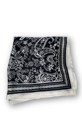 Paisley Flower Scarf - Black