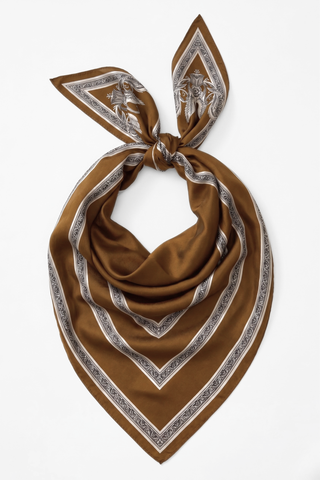 Chevron Border Scarf - Mustard