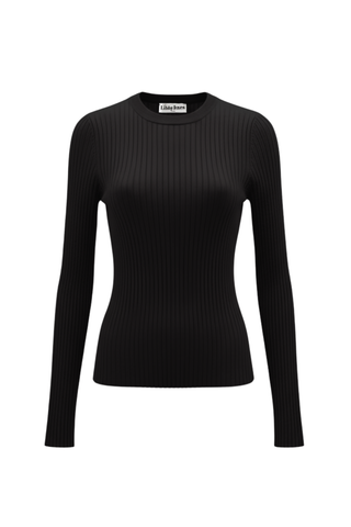 Gabby Ribbed Top - Black