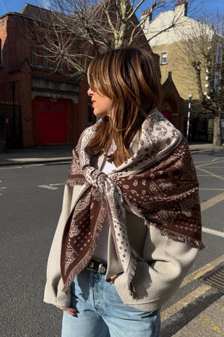 Large Triangle Bandana Scarf - Chocolate