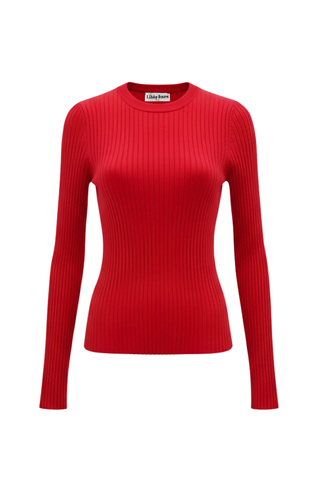Gabby Ribbed Top - Red